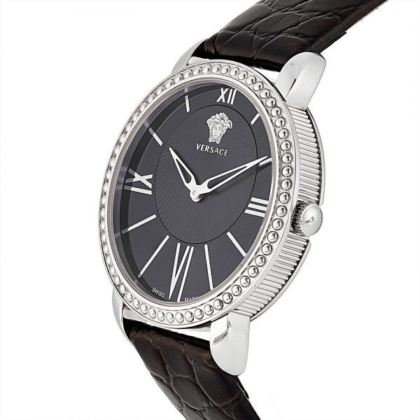 Versace Krios Women`s Black Dial Leather Band Watch - M6Q99D008 S009